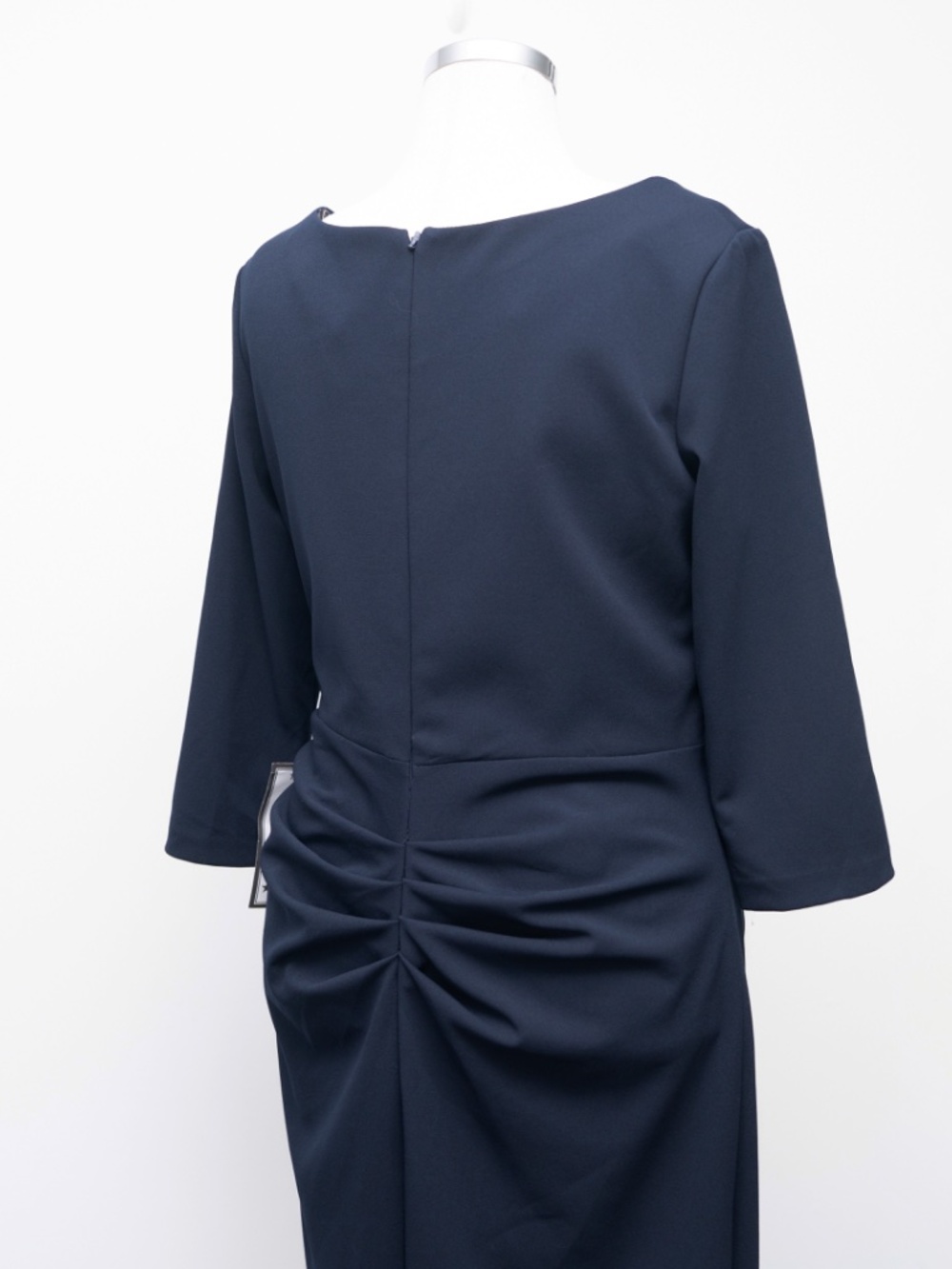 XSCAPE - Asymmetric Neck Ruched Side Drape Gown with Slit‎ - Picture 13 of 13